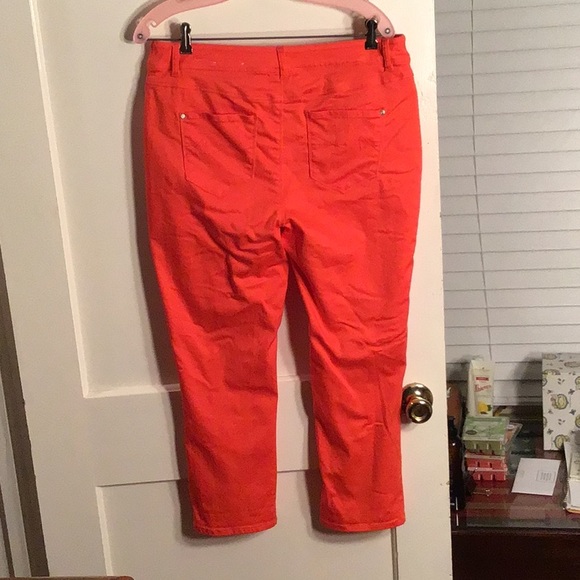 Orange denim capris. - Picture 2 of 2